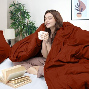 Комплект постільної білизни Utopia Bedding: простирадло на ліжко + 2 наволочки, 3 шт., розмір Queen, оранжевий/червоний, з візерунком 'Сонячний зигзаг'