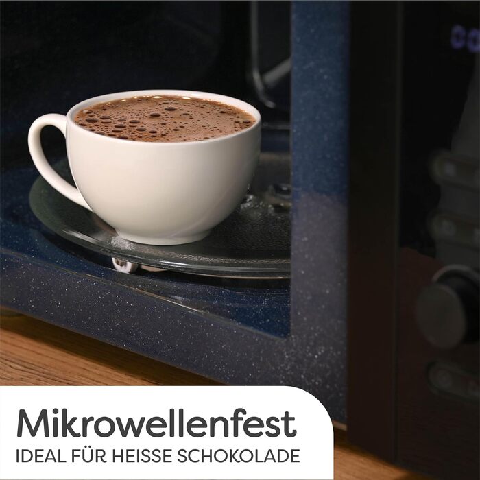 6 Ceramic Cappuccino Cups – with Saucers – 180 ml – with Gift Box – Dishwasher Safe