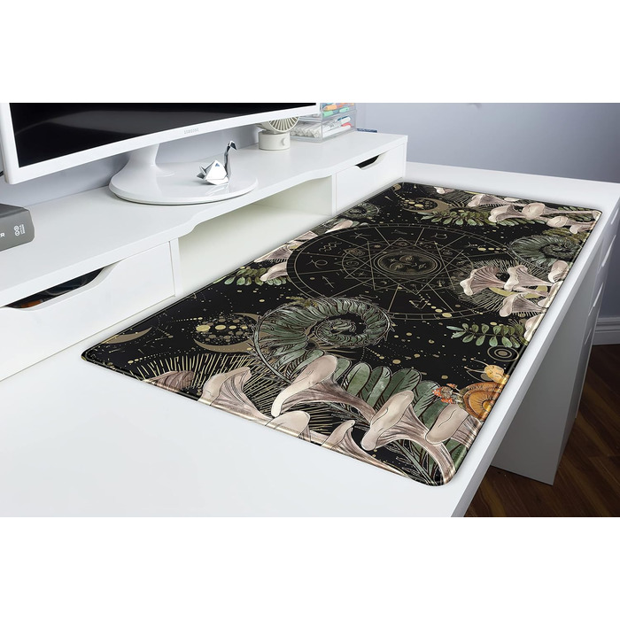 Килимок для миші Moon Mushroom XXL 80x40 см - Чорний, для геймінгу та офісу