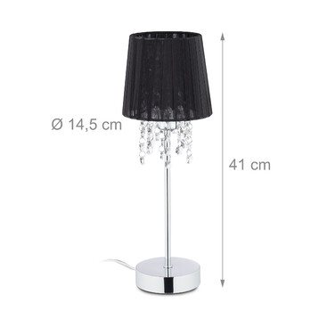 Relaxdays Crystal Table Lamp with Organza Shade