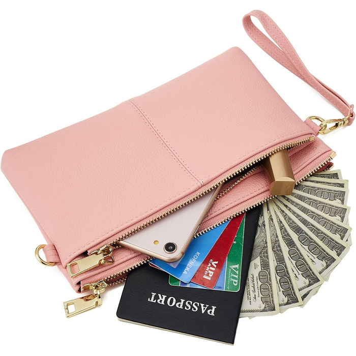 Жіноча сумка-месенджер зі шкіри, рожева крос-боді, багатофункціональна міні-сумка через плече