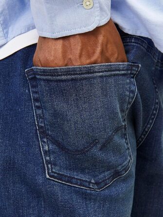 Джинси чоловічі JACK & JONES Jjiglenn Original AM 812 Noos PLS 44W/32L сині, денім