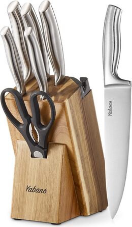 Набір кухонних ножів Messerblock Set: 7 ножів, шкарпетка, точилка, нержавіюча сталь