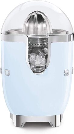 Електрична соковижималка для цитрусових Smeg CJF11CREU, 70 Вт, з фільтром та конусом із нержавіючої сталі, синя