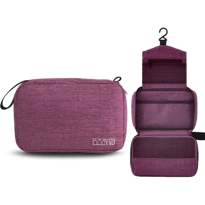 Чоловіча сумка-органайзер для туалетних аксесуарів з гачком, водонепроникна, для подорожей (фіолетовий)