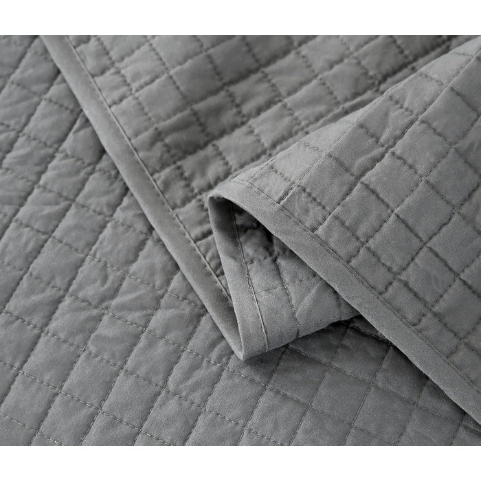 Покривало на ліжко WOLTU з ефектом декілька кольорів, 220x240 см, сірий, двостороннє, стегане