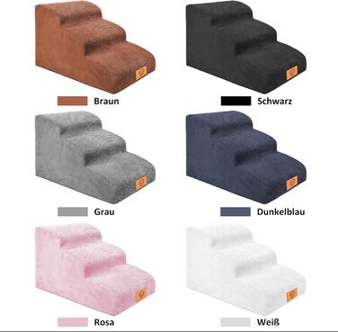 Сходинки для собак Zvonema - 3 сходинки, сірі, 60x40x40 см