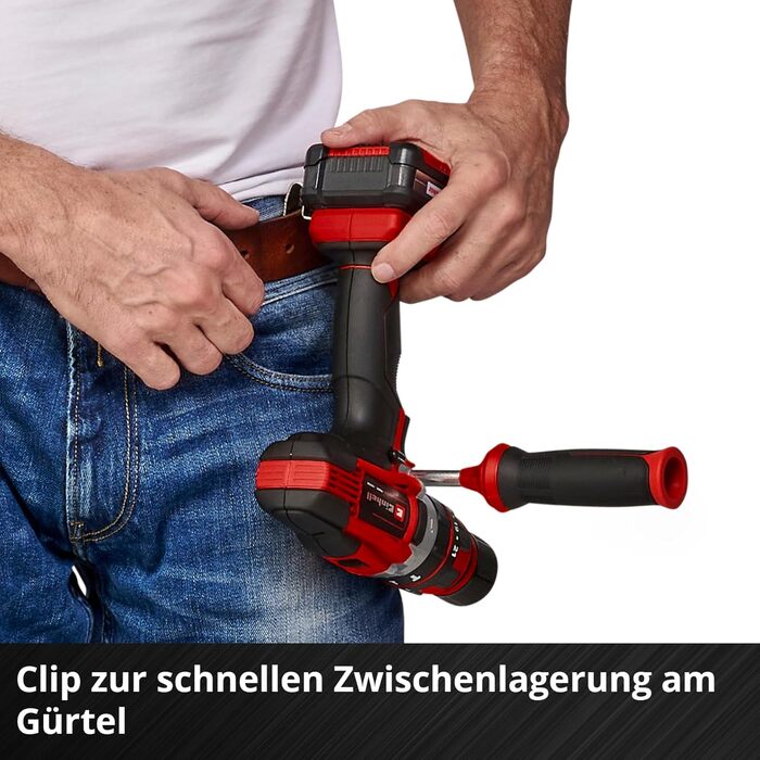 Акумуляторний дриль-шуруповерт Einhell TE-CD 18/48 Li-i Solo Power X-Change (18 В, Li-Ion, 2 швидкості, ударний режим, LED, 2x 2.0 Ah акумулятори, зарядний пристрій)