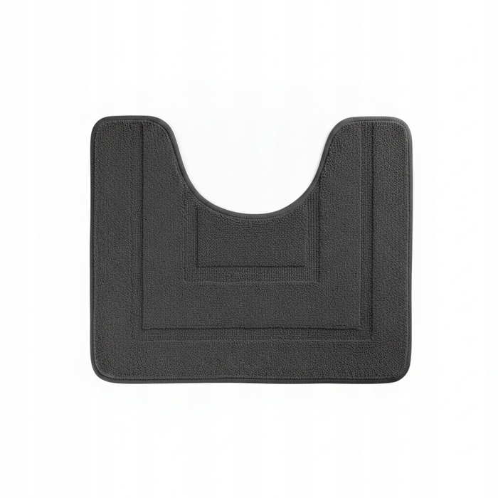 Килимок для ванної кімнати SmartHome, чорний, прямокутний, 50x80 см, з вирізом під унітаз