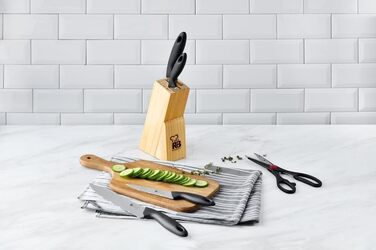 Набір кухонних ножів RENBERG Tenessy, 15 предметів з дерев'яною ручкою, нержавіюча сталь, професійний