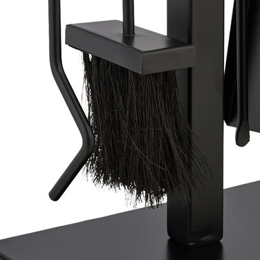 Relaxdays 5-Piece Fireplace Set in Black