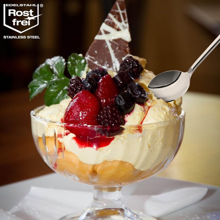 Набір ложок Com-Four® 12 шт. з нержавіючої сталі з довгим руків'ям (17 см) для коктейлів, чаю, кави, молочних коктейлів, матча, холодних напоїв та десертів