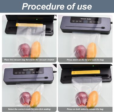 Вакуумний пакувальник Focenat з нарізкою, комплект з 10 пакетами, для зберігання продуктів харчування, міцна зварювальна швейна 30 см