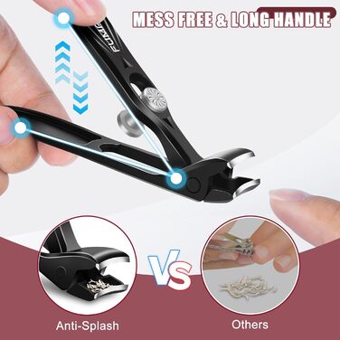 Кусачки для нігтів Nagel для літніх людей та чоловіків з товстими нігтями, професійні кусачки з широким отвором та похилою гострою бритвою, подарунок