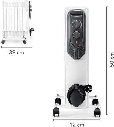 Електричний обігрівач Trotec TRH 20 E – 800/1200/2000 Вт, 9 ребер, для приміщень до 25 м²