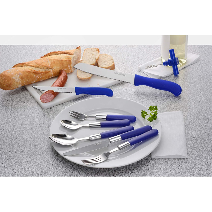 GRÄWE Starter Set for 6 People, 37-Piece, Stainless Steel Cutlery, 30-Piece Dinner Cutlery, including 3 Kitchen Knives, 3 Kitchen Utensils, Drawer Insert - Milano Series