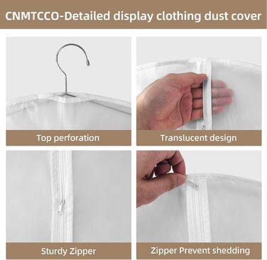 Набір мішко-органайзерів для одягу CNMTCCO, 6 шт., 60x100 см, прозорі, захист від пилу та вологи