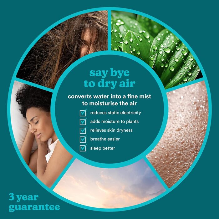 Ультразвуковий зволожувач повітря HoMedics TotalComfort Deluxe - для дому, офісу, дитячої кімнати (39,5 м², 70 год, дифузор для ефірних олій)