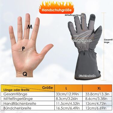 Нагріваючі рукавички Minthouz W13 з акумулятором 5V 5000mAh для чоловіків та жінок, з підтримкою сенсорного екрану та водонепроникним дизайном, для активного відпочинку