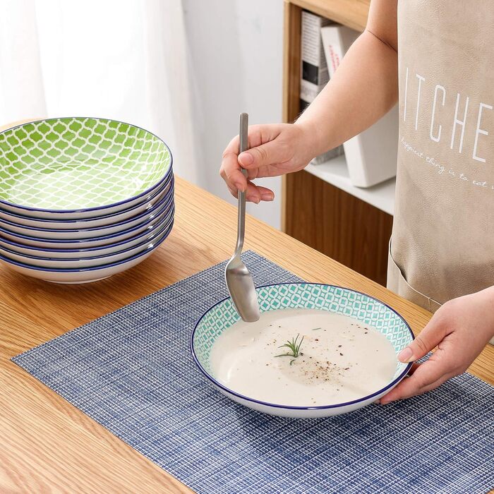 Набір тарілок Vancasso Macaroon (8 шт.): супові та глибокі, порцеляна, Ø 21.5 см, 600 мл