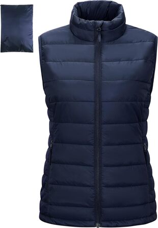 Жіноча степна жилетка Outdoor Ventures: тепла, для туризму та велоспорту, з капюшоном, темно-синя, розмір S