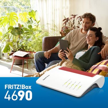 Fritz!Box 4690: Wi-Fi 7 Mesh Роутер для кабелю, DSL або оптики, до 6960 Мбіт/с, 1x 10G WAN, 3x 2.5G LAN