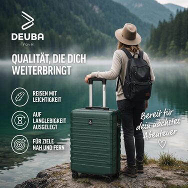 Набір дорожніх валіз Deuba TRAVEL з жорстким корпусом, 3 предмети, темно-зелений