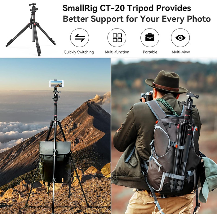 Штатив SMALLRIG з моноподом та кульовою головкою 360° (36 мм), 78'/200 см, вантажопідйомність 15 кг, для фото та відеозйомки