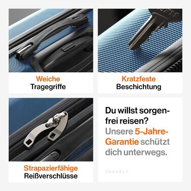 Чемодан Trevey з полікарбонату, 67 см, об'єм 60 л: міцний, з TSA-замком, для подорожей, ручна поклажа (55x35x25 см)