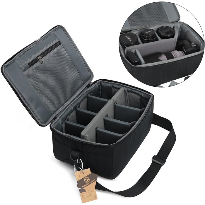 Сумка для камери Koolertron, чорна, для DSLR, водонепроникна, з регульованим ременем, з м'якою підкладкою, ударостійка