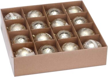 Декоративна куля на ялинку Sea Team з малюнком та блискучими прикрасами, набір (60 мм, 80 мм)