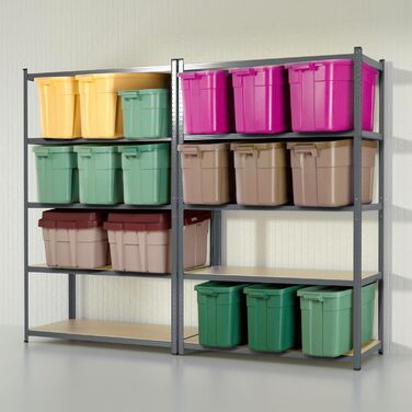 OfficeMarshal Heavy-Duty Shelving Unit - Lakota (200 x 100 x 50 cm, Grey)