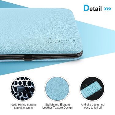 Набір для манікюру та педикюру Leipple: професійний набір інструментів для догляду за нігтями з нержавіючої сталі (18 шт.) + стильна сумка з шкіри