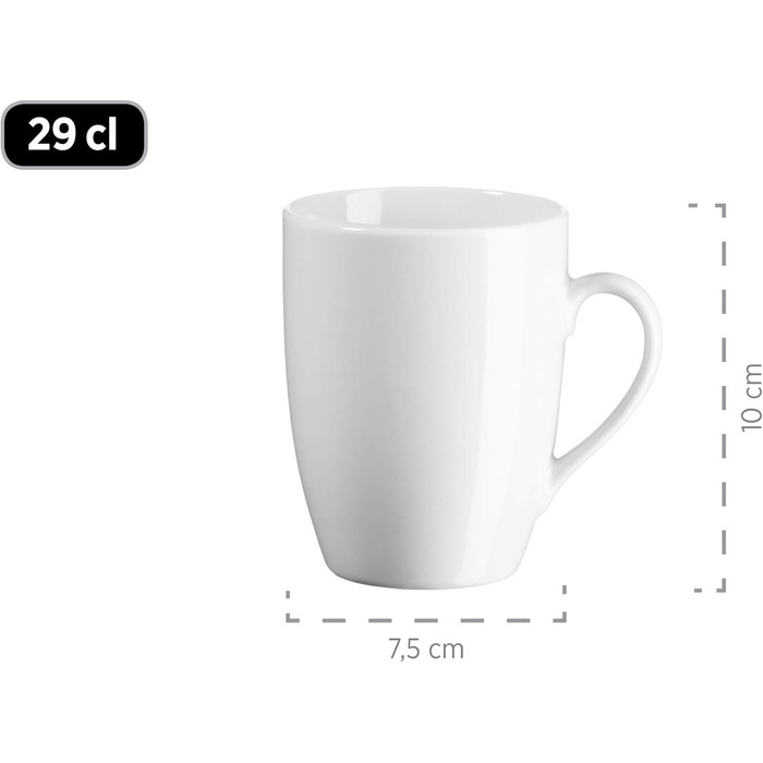MÄSER 993650 Barca Breakfast Dish Set for 6 People, 18-Piece Set, Porcelain, White Breakfast Set 18-Piece 6 Person