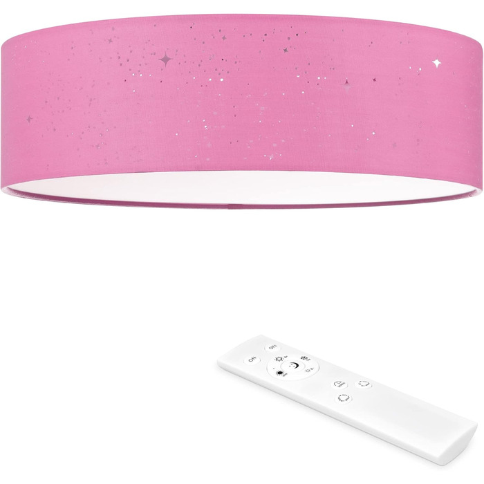 Navaris LED Ceiling Light - Dimmable Color Temperature Change Remote Control - 22W Starry Sky - Living Room Lamp Bedroom Ceiling Lamp Children's Room Lamp Ceiling (40cm, Pink)