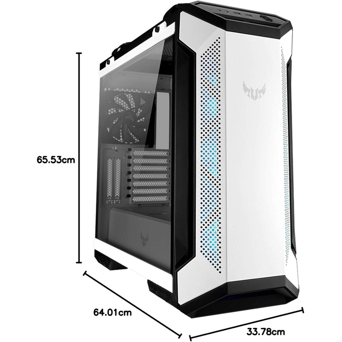 Корпус ПК ASUS TUF Gaming GT501 White Edition Mid-Tower для материнських плат EATX з 2x USB 3.1, сталевий каркас, 4 вентилятори, скло