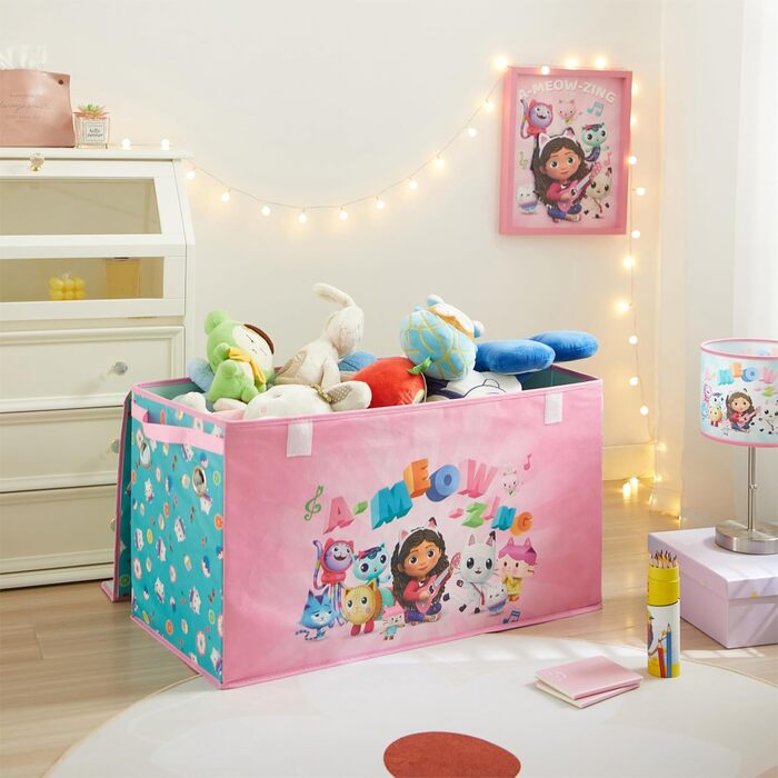 Складаний дитячий кейс для зберігання Gabby's Dollhouse Idea Nuova, міцний, з м'якою кришкою, 72,4x36,8x40,6 см