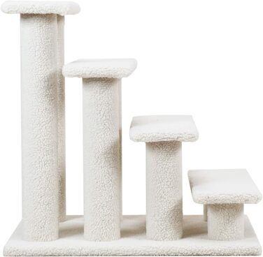 Сходинка для котів та собак GOPLUS - Кліматичний комплекс з драбиною, котячий будиночок, когтеточка (білий)