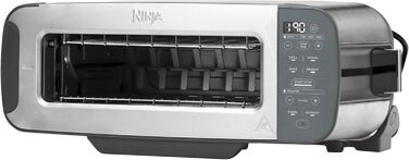 Тостер 3-в-1 Ninja Foodi ST202EU: електрогриль з кришкою, паніні-прес, 7 функцій, 7 режимів тосту, дека, піддон для крихт, нержавіюча сталь