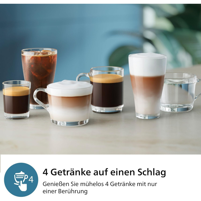 Philips 2300 Series Fully Automatic Coffee Machine - 4 Drinks, Modern Color Touchscreen Display, LatteGo Milk System, SilentBrew, 100% Ceramic Grinder, AquaClean Filter. Matte Black (EP2330/10) Latte Go 4 Coffee Specialties