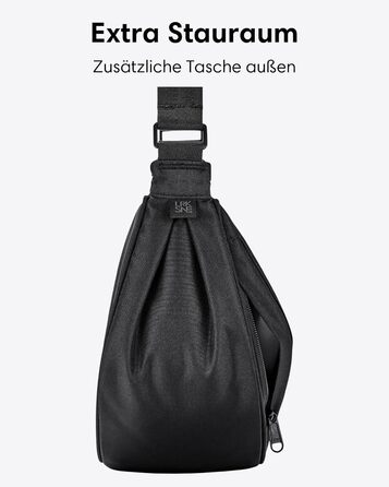 Сумка через плече LARKSON Solveig Medium чорна - Водовідштовхувальна напівмісячна сумка 6.5 л для жінок та чоловіків