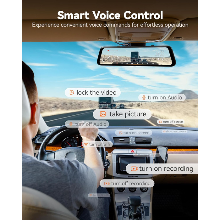 WOLFBOX G850 PRO: Дзеркало-відеореєстратор 4K з ADAS, BSD, WiFi, GPS, G-сенсором та камерою заднього виду