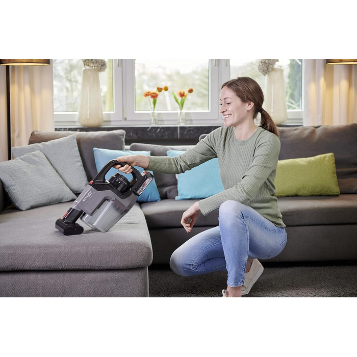 SEVERIN SEPURO акумуляторний ручний та стійковий пилосос з інноваційною технологією пилозбірників та акумулятором Einhell Power, бездротовий пилосос з мішком для алергіків, акумуляторний пилосос, HV 7185 (безмішковий варіант)