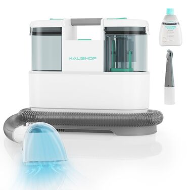 HAUSHOF StainZapper Pro: Пилгопоглинач для миття килимів та м'яких меблів, 450W, 12kPa, об'єм 1.5+0.8L, з миючим засобом та щіткою для швів. Ідеальний для килимів, диванів, м'яких меблів та авто. Модель HH23111