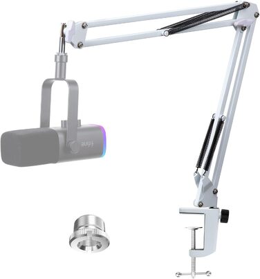 Кріплення для мікрофона FIFINE AM8 (білий) - кріплення-кран, штанга для мікрофона, сумісне з FIFINE Recording XLR/USB мікрофонами, стійка для настільного мікрофона AM8, адаптер 3/8' - 5/8' від YOUSHARES