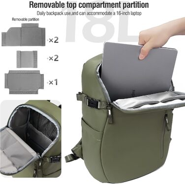 XAMORET Рюкзак для камери Tache Profeionell: водонепроникний, для DLR/LR, зелений (Army Green), розмір S