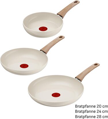 Набір сковорідок Tefal Reflect On 3 шт. з керамічним антипригарним покриттям, алюміній, індукція, термоіндикатор