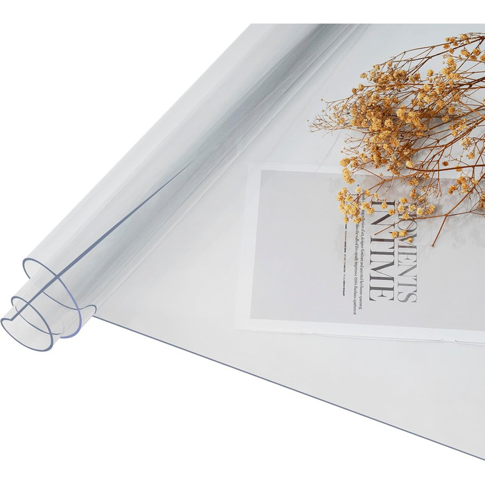 Laneetal Tablecloth Transparent 2 mm, Waterproof PVC Table Cover, Rectangular Washable, Transparent, Heat-Resistant Table Protection, 90x180cm