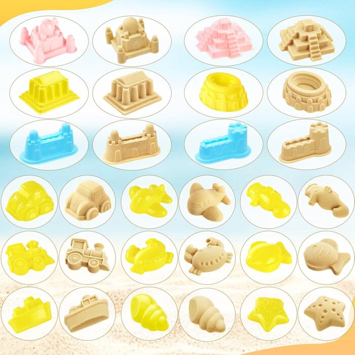UPDOKIT Magic Sand for Kids, Kinetic Sand with 1 KG of Sand, Construction Vehicle and Accessories for Boys and Girls Ages 3, 4, 5, 6, 7+ Years Old