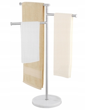 Підлоговий вішак для рушників у ванну кімнату з мармуровою основою, 102 см